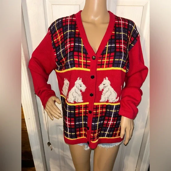 Y2K Vintage Terazzo red sweater - a classic piece for any season knitwear - Picture 5 of 6